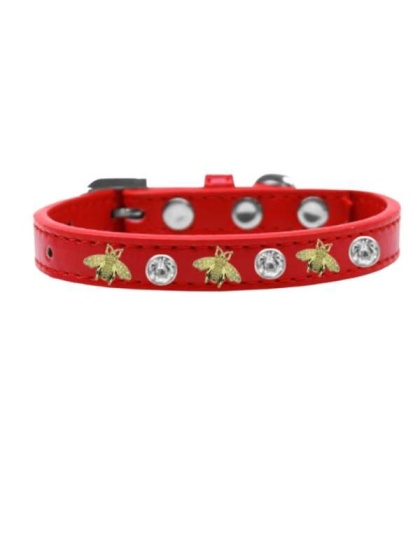 red - Studded Bee Collar - 16"