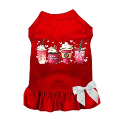 RED - Valentine's Day Fun Dog Dress - 2X Large