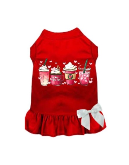 RED - Valentine's Day Fun Dog Dress - Small