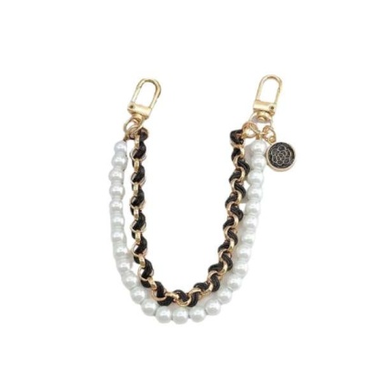 Black - Double Layer Pearl & Chain Lead