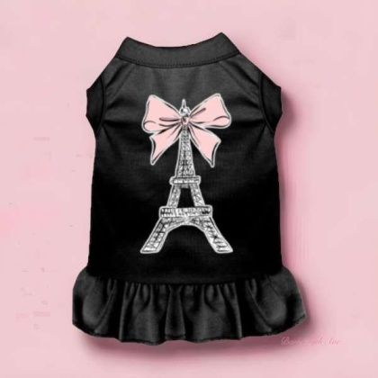 Eiffel Tower Bow Dog Dress - Large