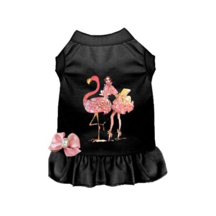 BLACK - Fancy Flamingo Dress - Medium