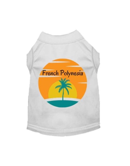 WHITE - French Polynesia- Dog Shirt - Medium