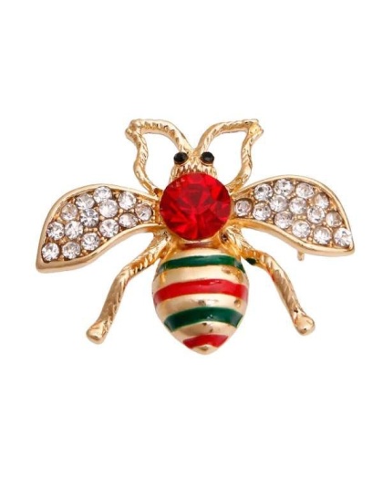 GG Red Crystal Bee Brooch