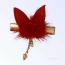 RED - Fuzzy Bunny Pom Pom Hair Barrette