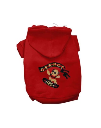 RED - GG Skateboard Dog Hoodie - Small