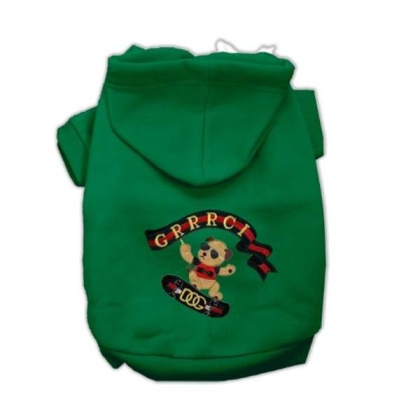 GREEN - GG Skateboard Dog Hoodie - X Large