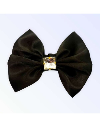 BLACK - Glass Diamond Rhinestone Bow- Short