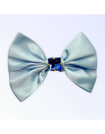 LIGHT BLUE - Glass Diamond Rhinestone Bow- Short