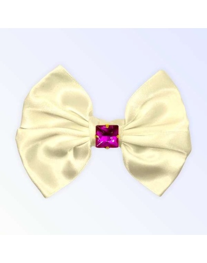 WHITE - Glass Diamond Rhinestone Bow- Short