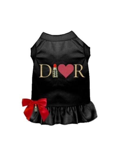 Glitter Dior-able Lipstick Dog Dress - Small