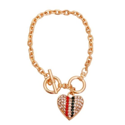 Gold Chain GG Heart Necklace - Large