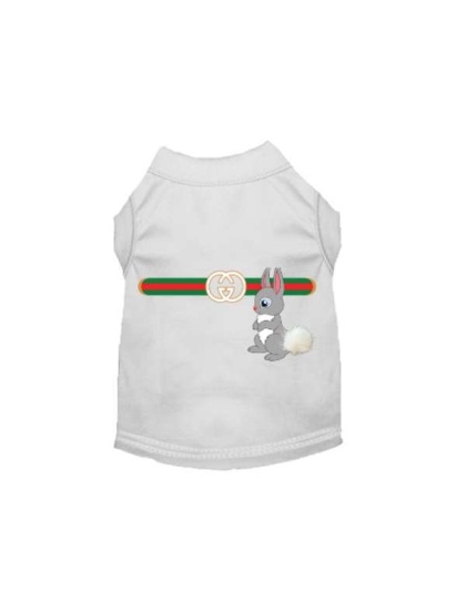 WHITE - Gucchewi Bunny- Dog Shirt - 2X Large