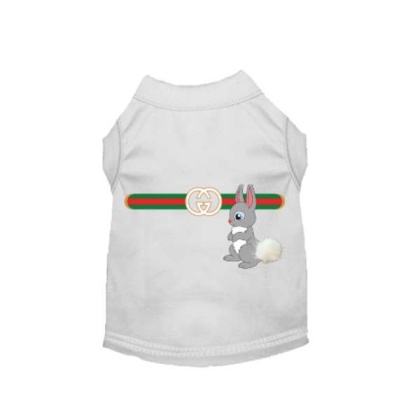 WHITE - Gucchewi Bunny- Dog Shirt - Medium