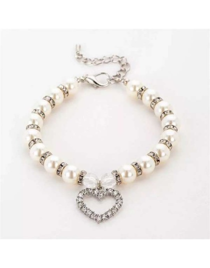 Heart and Pearl Necklace- White - Large