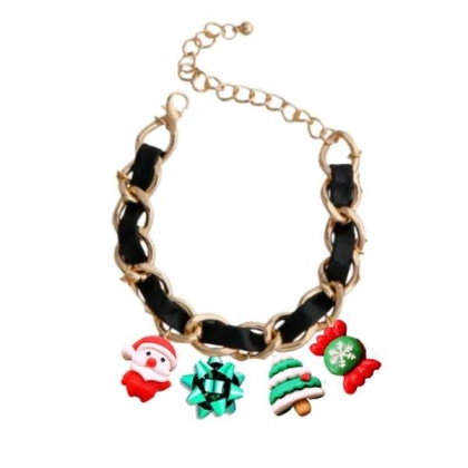 BLACK - Holiday Charm Dog Necklace - 10"