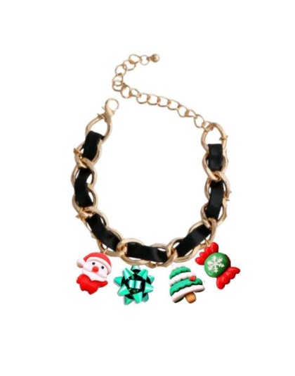 BLACK - Holiday Charm Dog Necklace - 12"