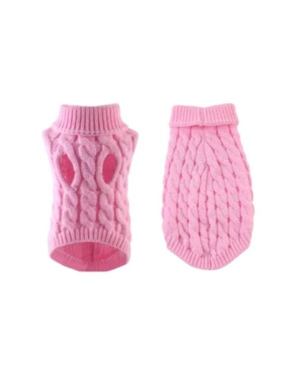 PINK - Knit Turtleneck Dog Sweater - Large