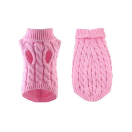 PINK - Knit Turtleneck Dog Sweater - Small