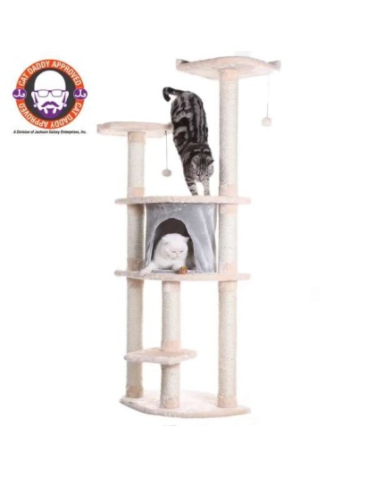 Armarkat 64" Real Wood Cat Tree W Sractch Sisal Post