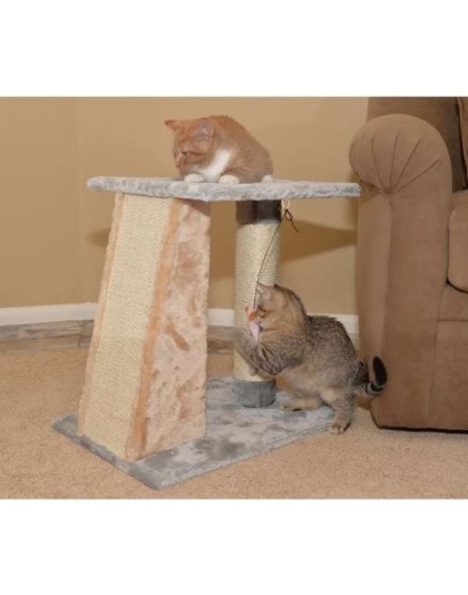 Armarkat  2 Level Platform Scratcher Real Wood Cat Post