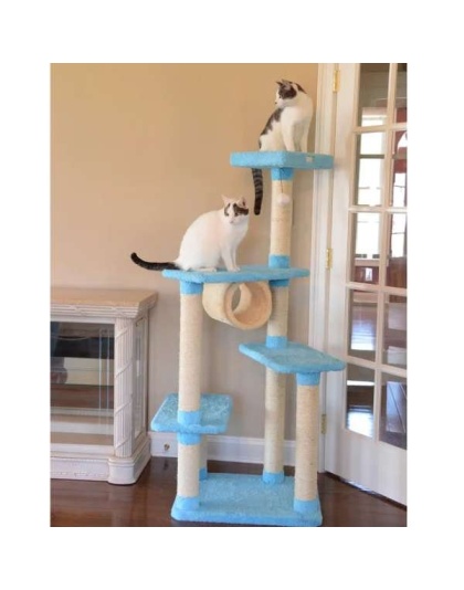 Armarkat Cat Climber, Real Wood Cat Junggle Tree Skyblue