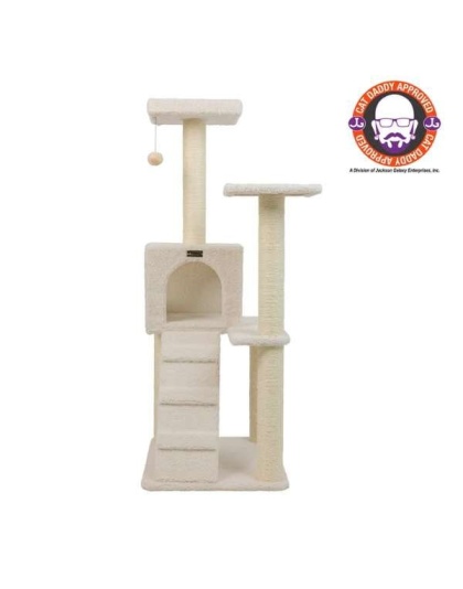 Armarkat Fleece Covered 53" High Cat tree, Real Wood B5301