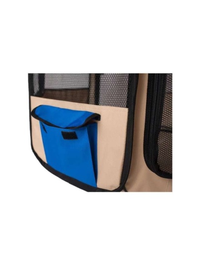 Armarkat Portable Pet Playpen In Blue and Beige Combo