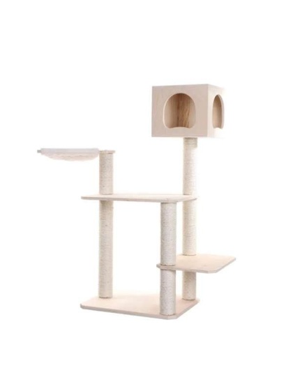 Armarkat Premium Scots Pine Solid Wood Cat Tree, 50" Tall