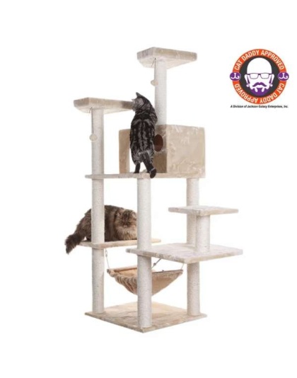 Armarkat Real Wood 72" Beige Cat Tree SratchIng Post A7202