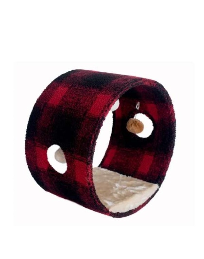 Armarkat Real Wood Cat Hideaway Tunnel, Scotch Plaid - 12"