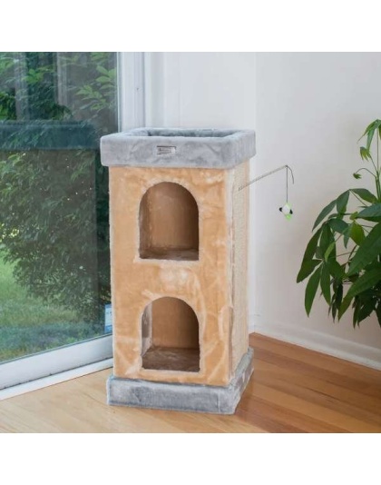 Armarkat Real Wood Double Condo Cat House With Carpet