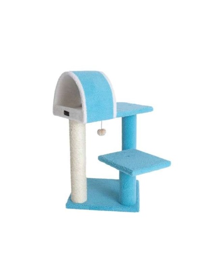 Armarkat Sky Blue 29" Cat Tree Real Wood Cat Tunnel