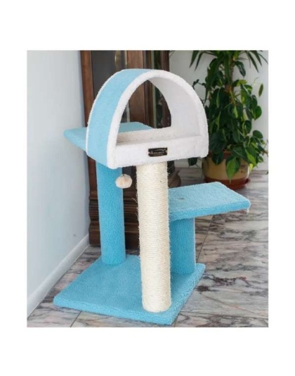 Armarkat Sky Blue 29" Cat Tree Real Wood Cat Tunnel