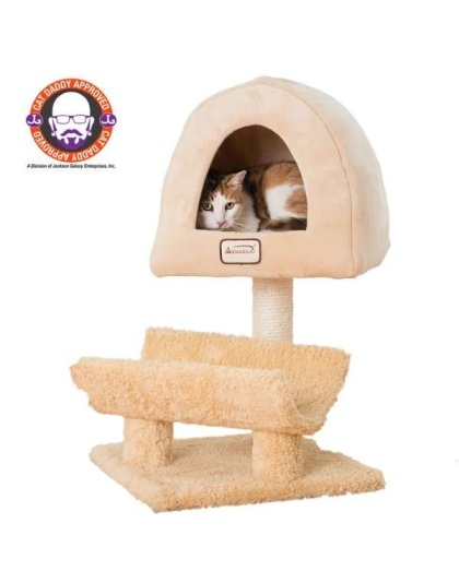 Armarkat X3007 Cat Condo, Real Wood Cat Scratching Post