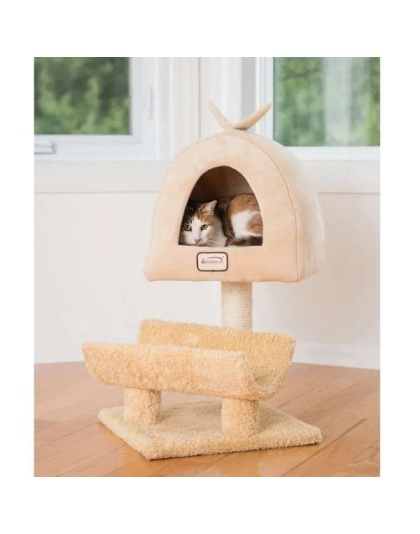 Armarkat X3007 Cat Condo, Real Wood Cat Scratching Post