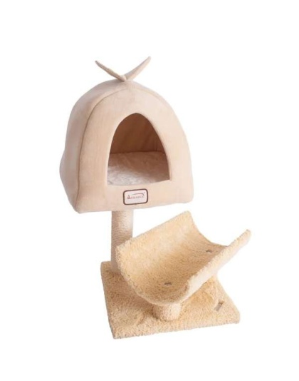 Armarkat X3007 Cat Condo, Real Wood Cat Scratching Post