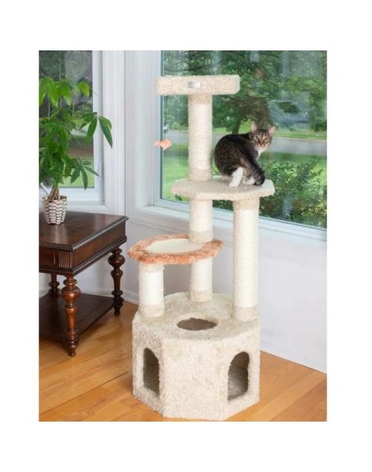 Armarkat X5703 Carpet Cat Furniture Real Wood Cat Condo