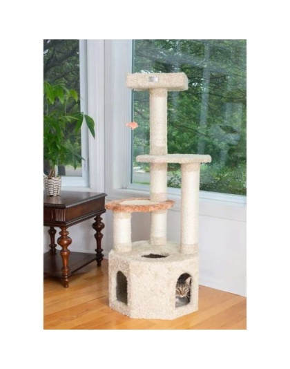 Armarkat X5703 Carpet Cat Furniture Real Wood Cat Condo