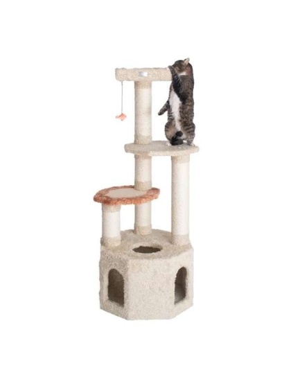 Armarkat X5703 Carpet Cat Furniture Real Wood Cat Condo