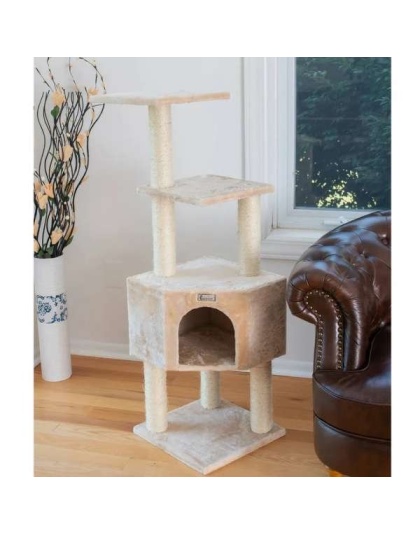 GleePet 48-Inch Cat Tree Real Wood Cat Perches Bge