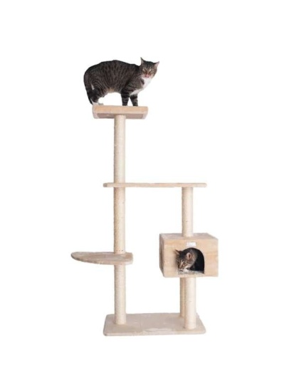 GleePet 57-Inch Cat Tree  Real Wood Cat Perches Bge