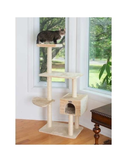 GleePet 57-Inch Cat Tree  Real Wood Cat Perches Bge