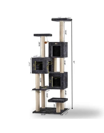 Griant Real Wood Cat Tower for Multiple Cats  A8104