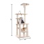 Real Wood 65" Cat Tree With Hammock, Playhouse A6501