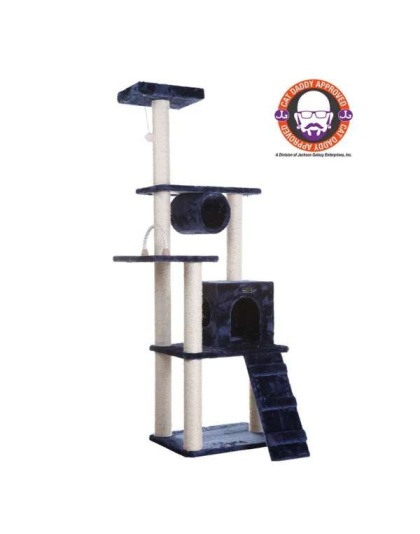 Real Wood 71" Navy Cat ClimbIng Tower Scratching Furniture