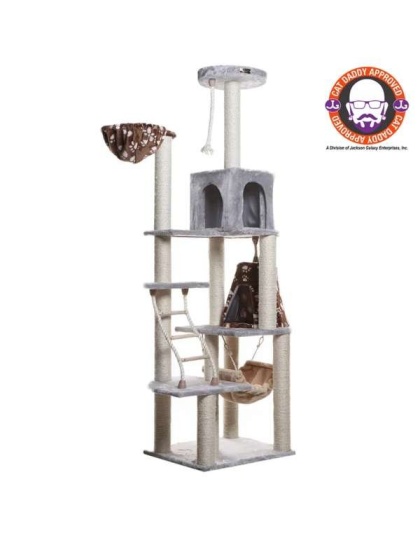 Real Wood Cat Climber Play House With Playhouse, Basket