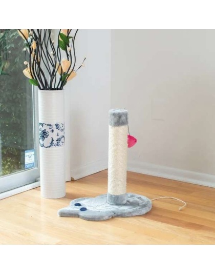 Real Wood Mouse Shape Cat Scratcher Toy, Kitty Sisal Post