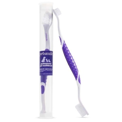 Professional Pet Toothbrush - Patented 45 Degree Dual-Ended Brush Head