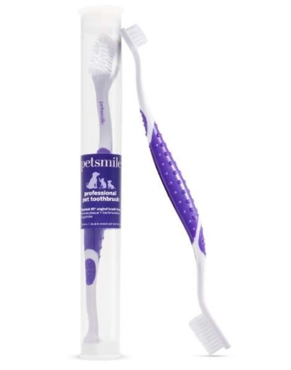 Professional Pet Toothbrush - Patented 45 Degree Dual-Ended Brush Head